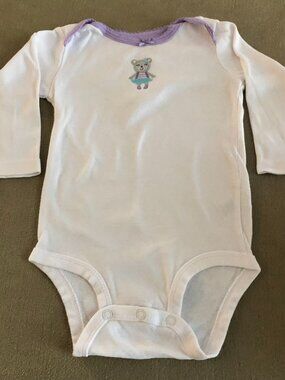 Carter's Baby Girls White Onesie Long Sleeves Size 9 Month